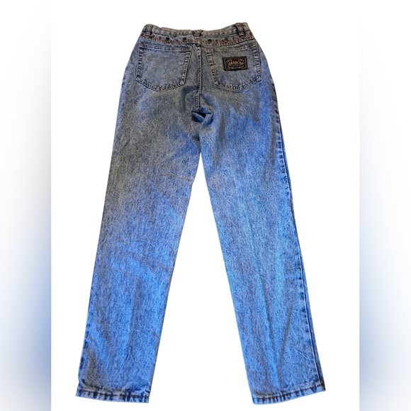 Vintage Jordache High Rise Embroidered Acid Wash Jeans Size 10 - Picture 5 of 7